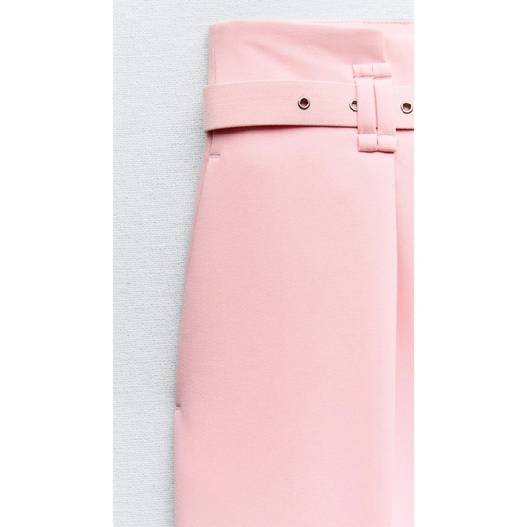 Zara Wide Leg Belted Pants Pink - Picture 13 of 13